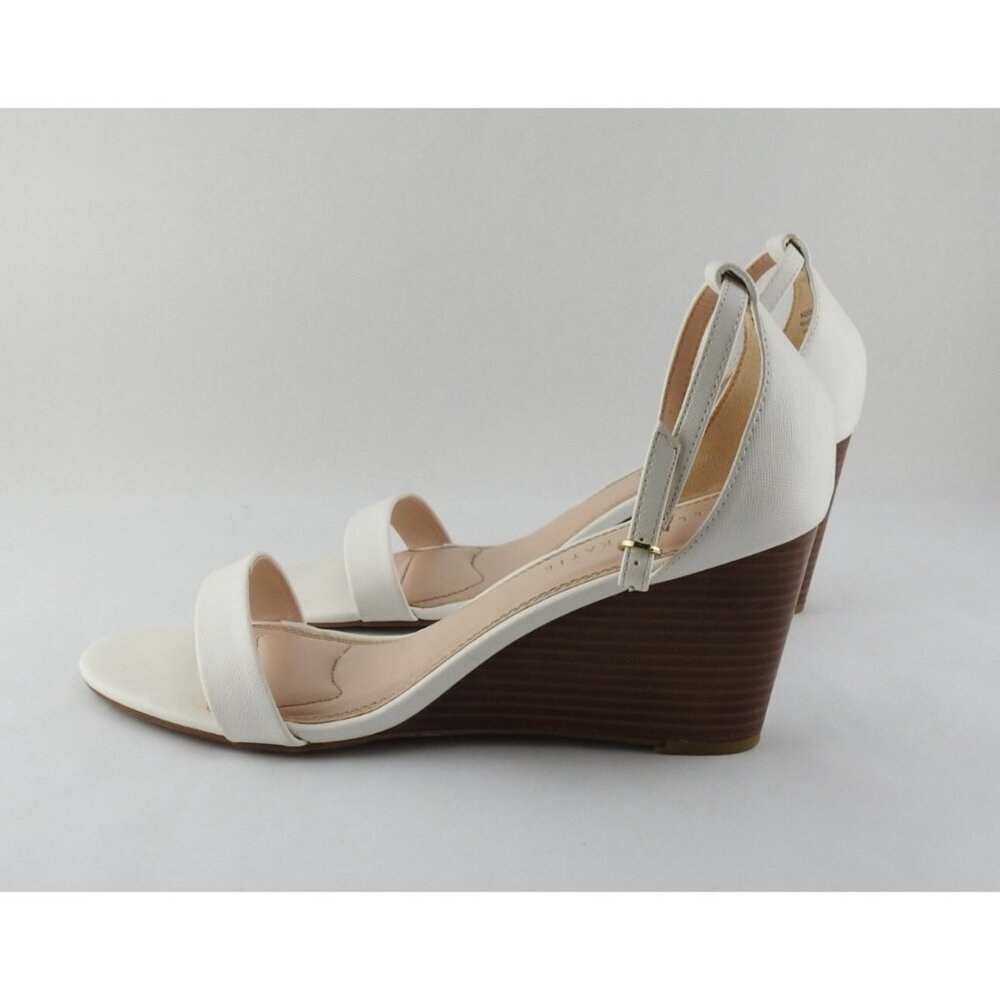 Kelly & Katie Womens Size 11 Addison White Ankle Strap Heels Wedge Sandle - Picture 4 of 10
